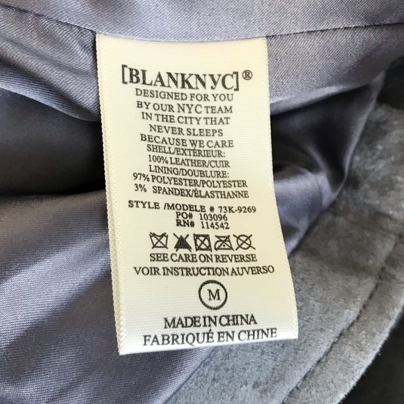 BLANK NYC Gray 100% Suede Leather Moto Jacket - Picture 10 of 13